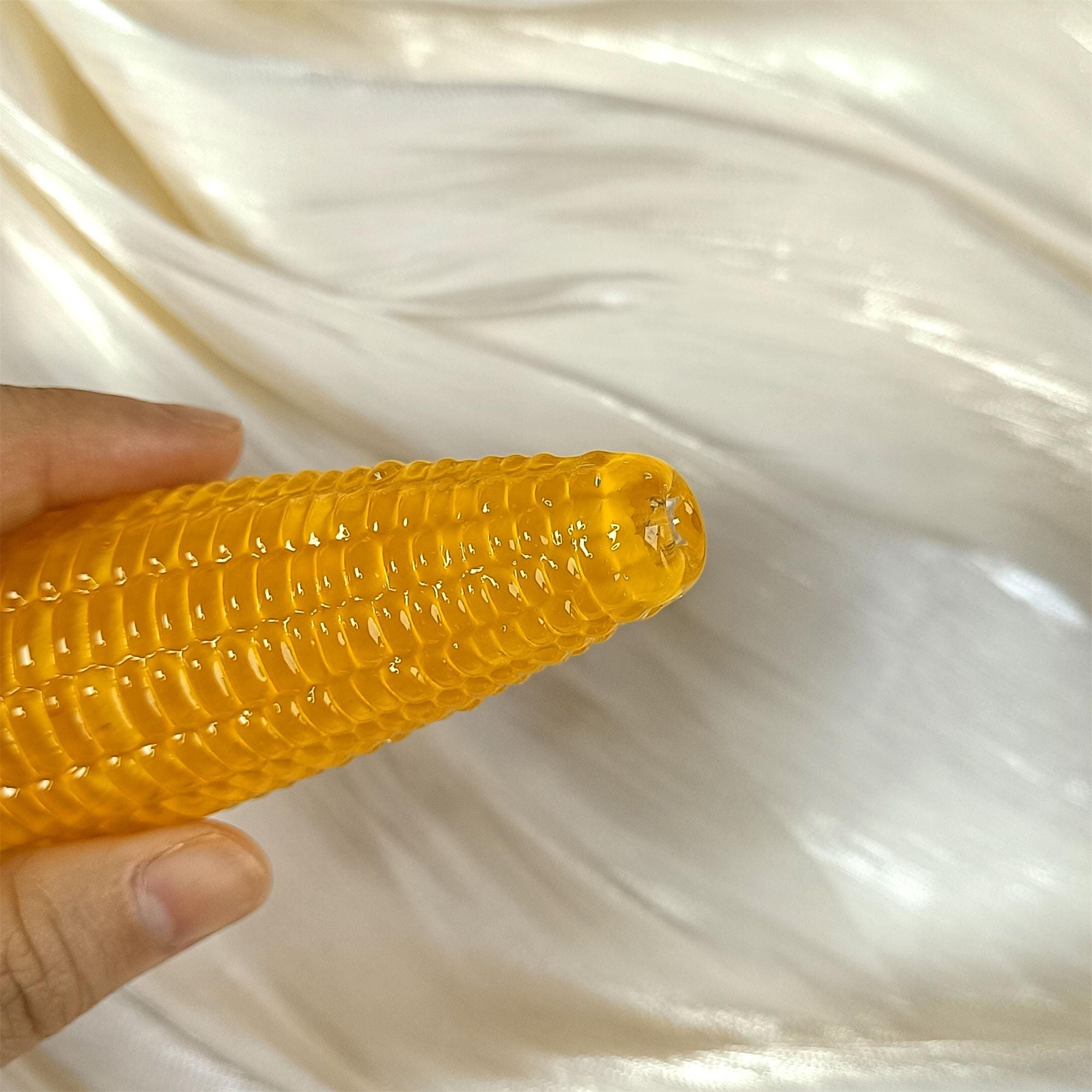 4.5 Inch Glass Smoking Pipe,Yellow Corn Design,Cute Girly Bowl,Perfect Gift for Her,Pocket Glass Pipe,Spoon Pipe