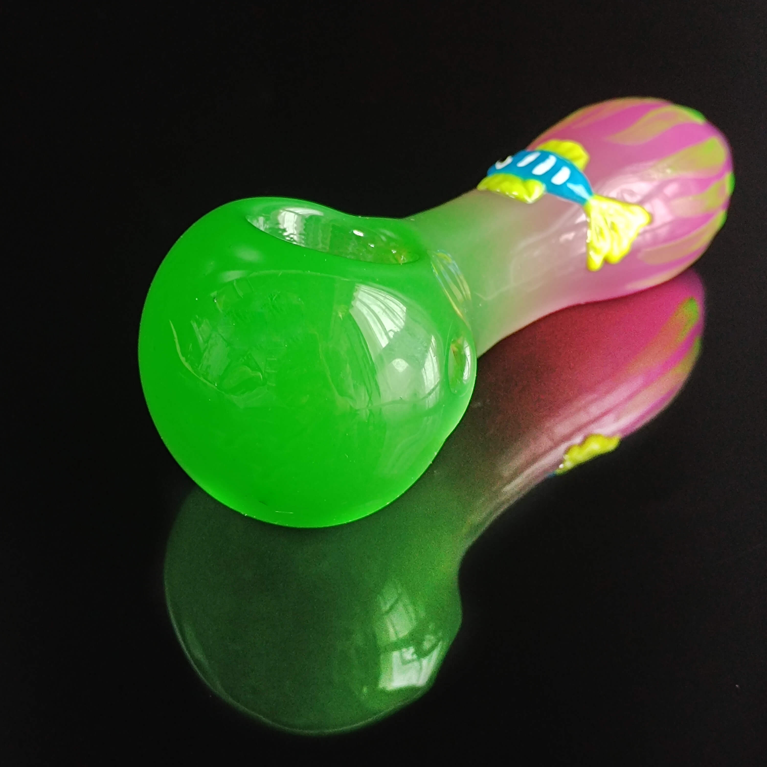 Green-Pink Small Fish Glass Pipe