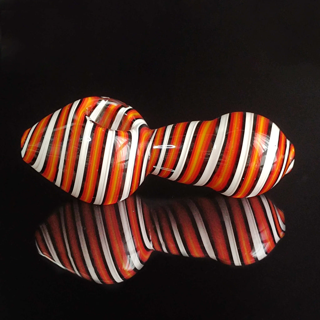 Striped Mushroom Glass Pipe