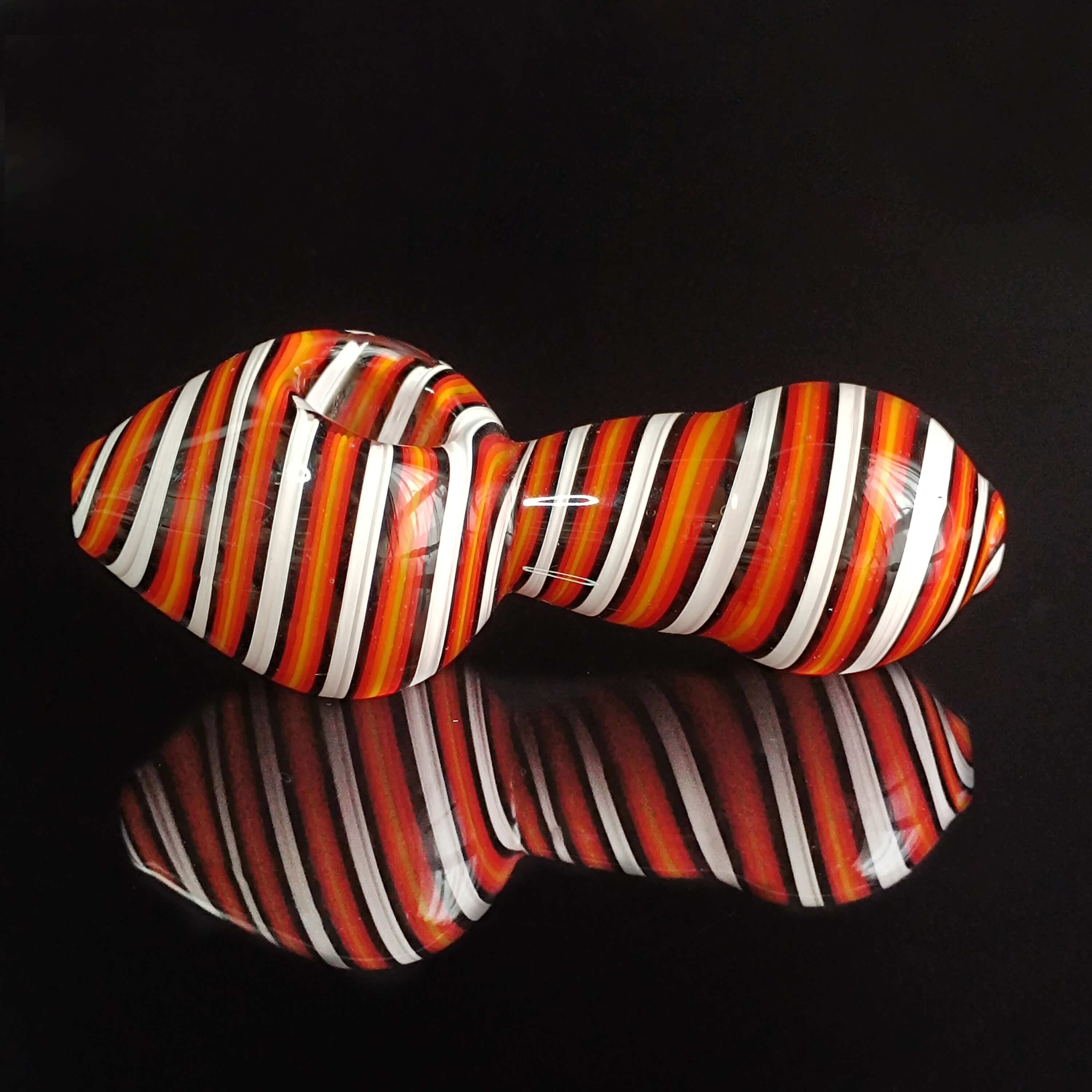 Striped Mushroom Glass Pipe
