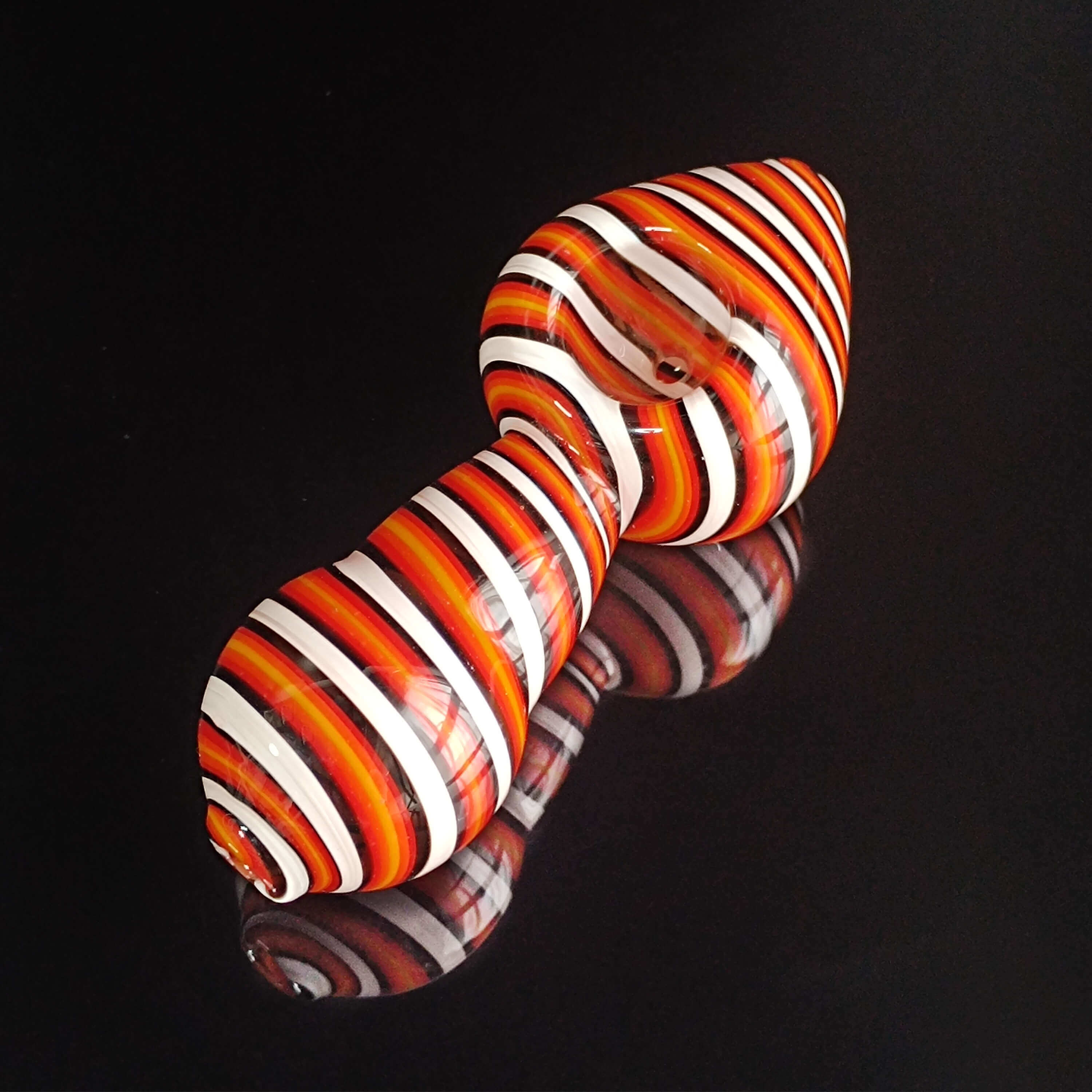 Striped Mushroom Glass Pipe