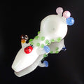 White Ladybug and Mushroom Glass Pipe