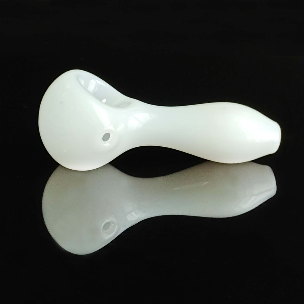 White Glossy Glass Pipe