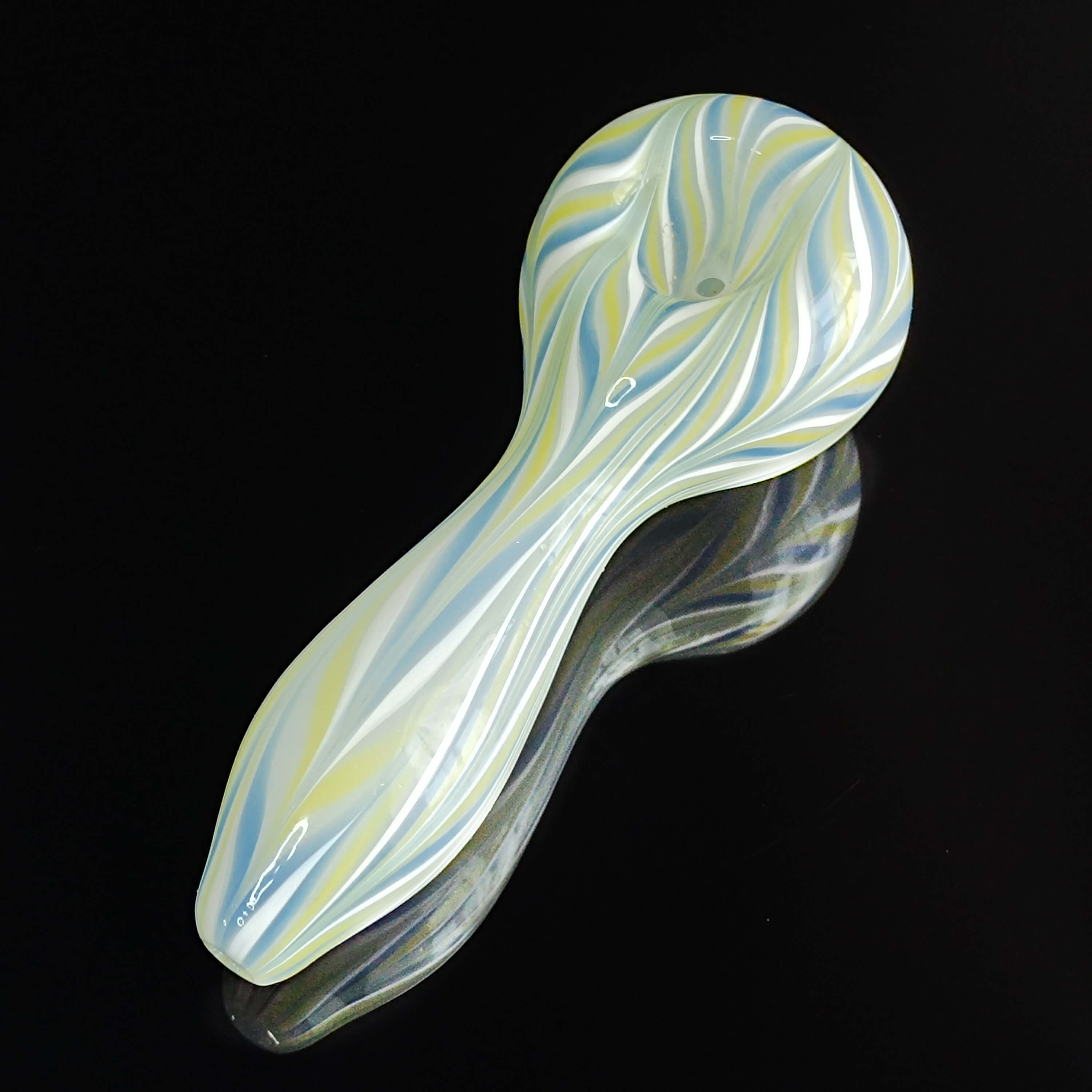 Cyan-Green Ripple Glass Pipe