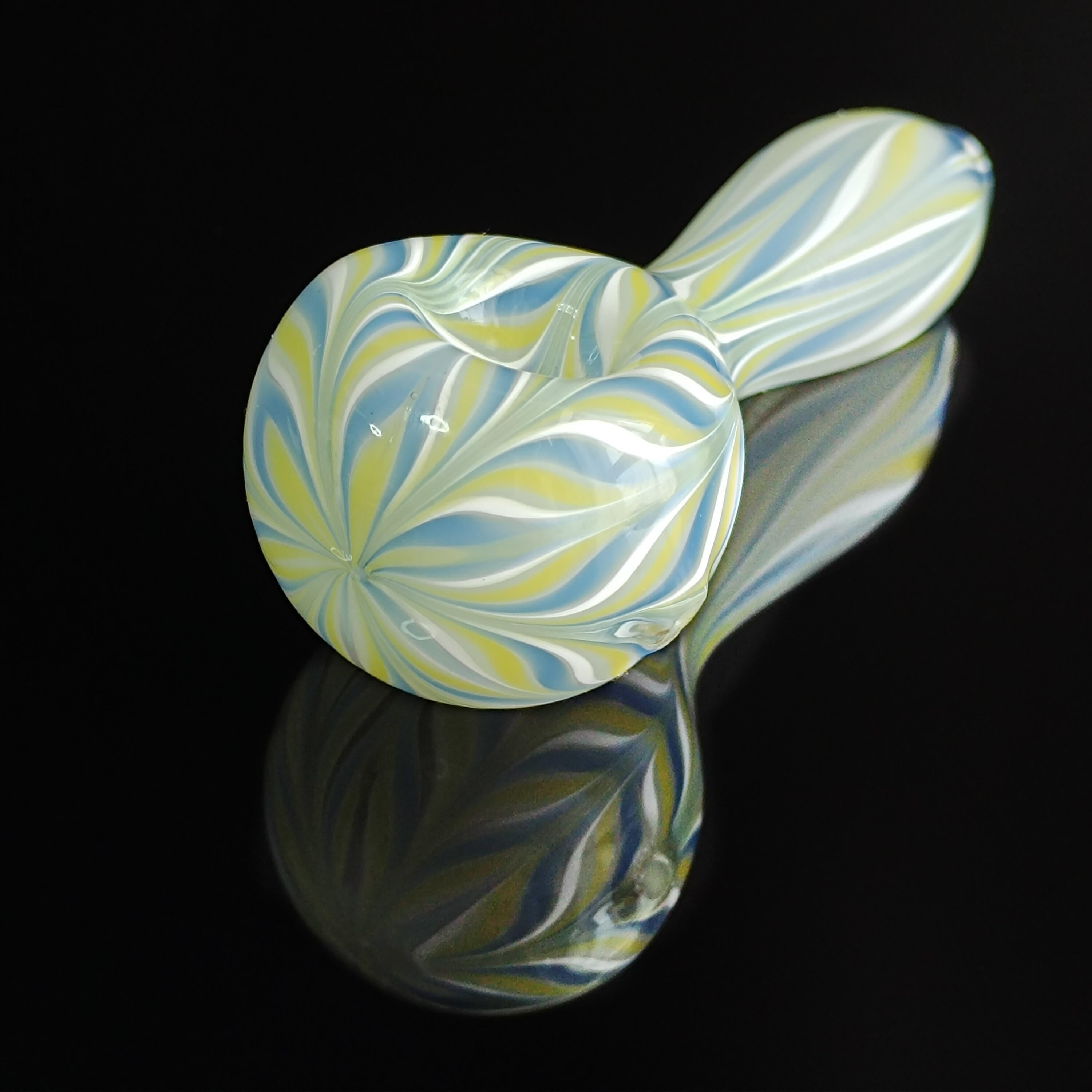 Cyan-Green Ripple Glass Pipe