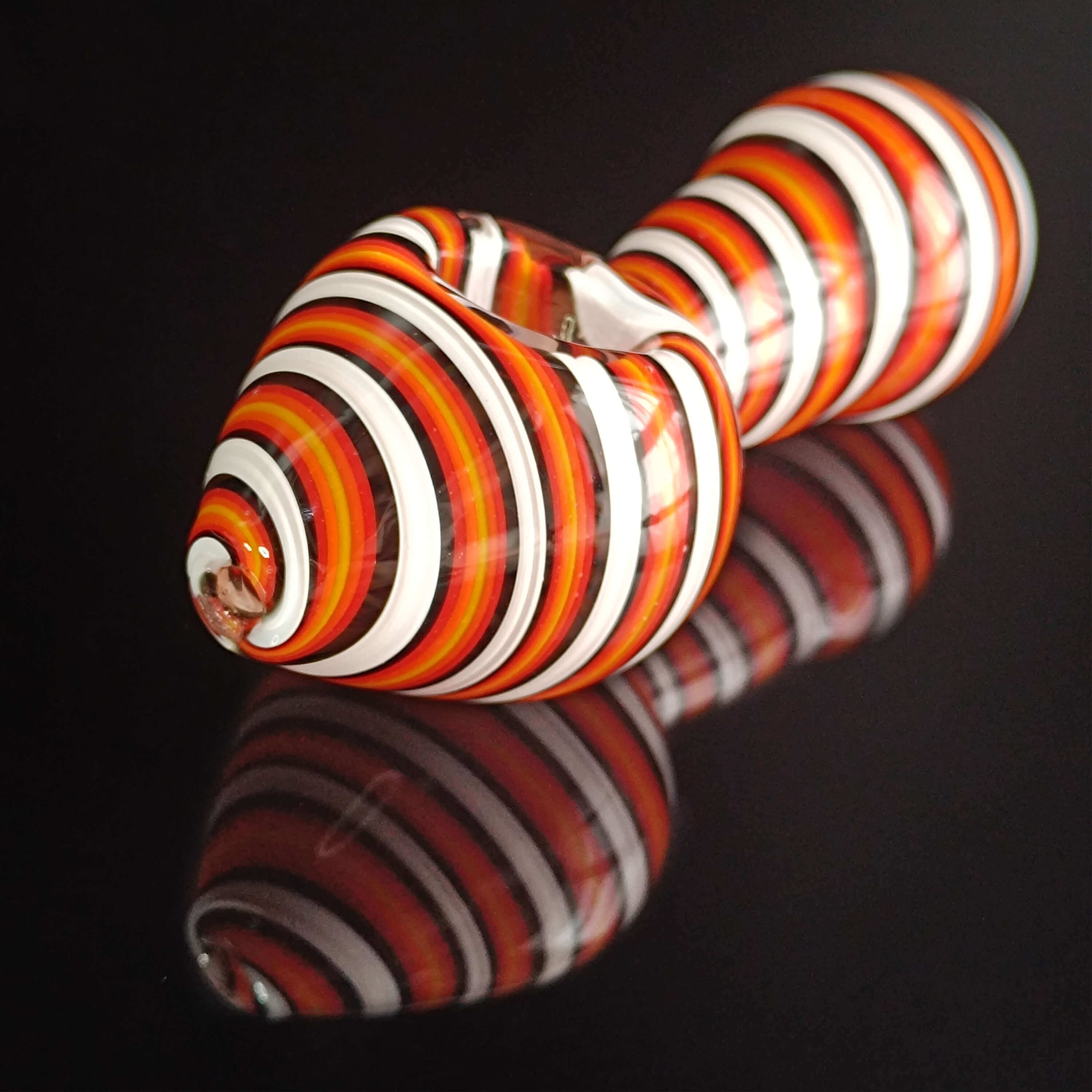 Striped Mushroom Glass Pipe