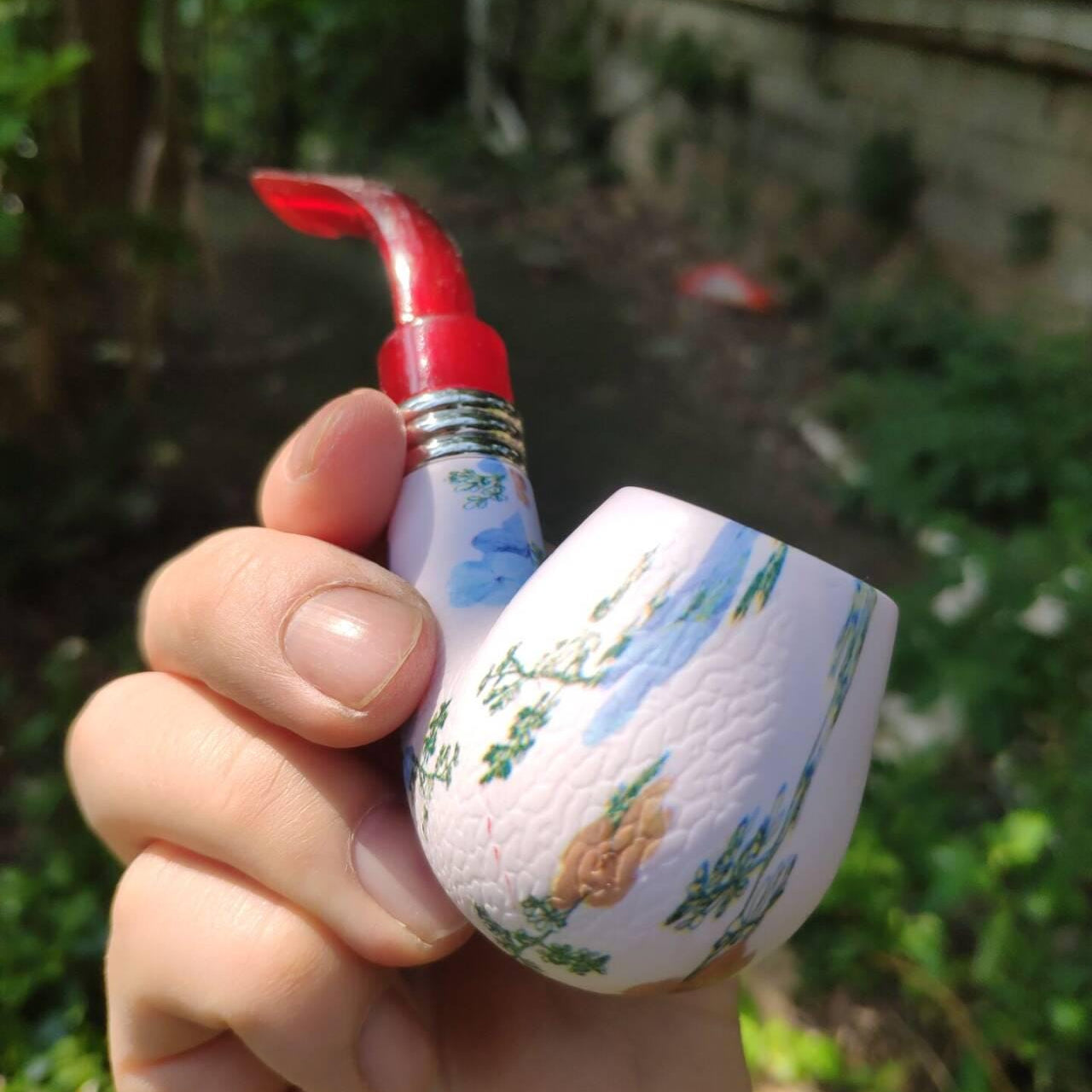 6 Inch Handcrafted Blue Porcelain Pattern Pipe,Elegant Ceramic Smoking Pipe,Unique Gifts For Her, Gifts For Father