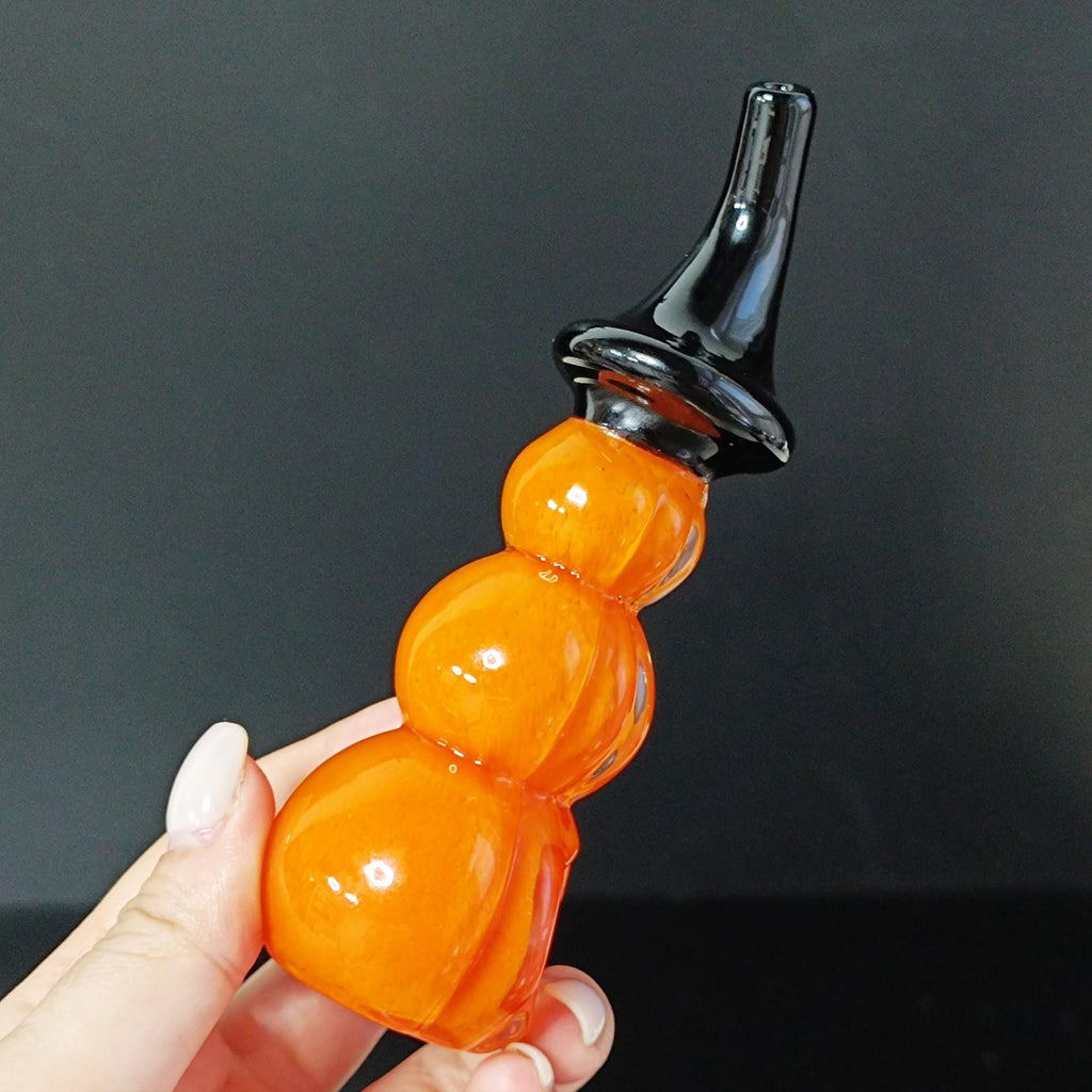 5 Inch Pumpkin Glass Pipe,Halloween Gift,Unique Gift for Her,Art Womens Pipes,Spoon Pipe,Pocket Pipe,Gift Set