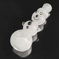 Frosted White Christmas Snowman Hand-Blown Glass Pipe For Holiday Gift