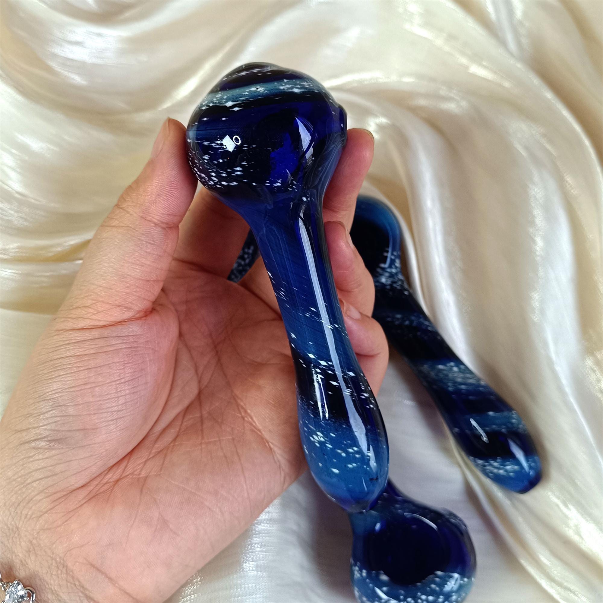 5 Inch Galaxy Space Glass Pipe,Unique Gift for Her,Art Womens Pipes,Spoon Pipe,Cute Girly Bowl,Pocket Pipe