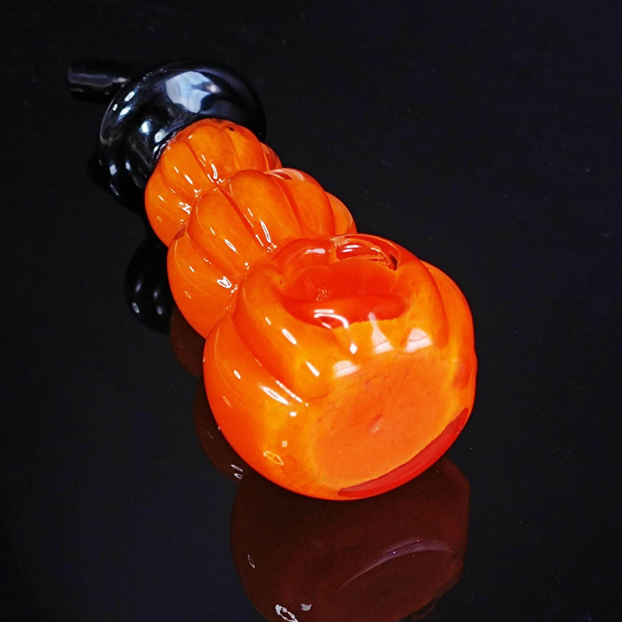 5 Inch Pumpkin Glass Pipe,Halloween Gift,Unique Gift for Her,Art Womens Pipes,Spoon Pipe,Pocket Pipe,Gift Set