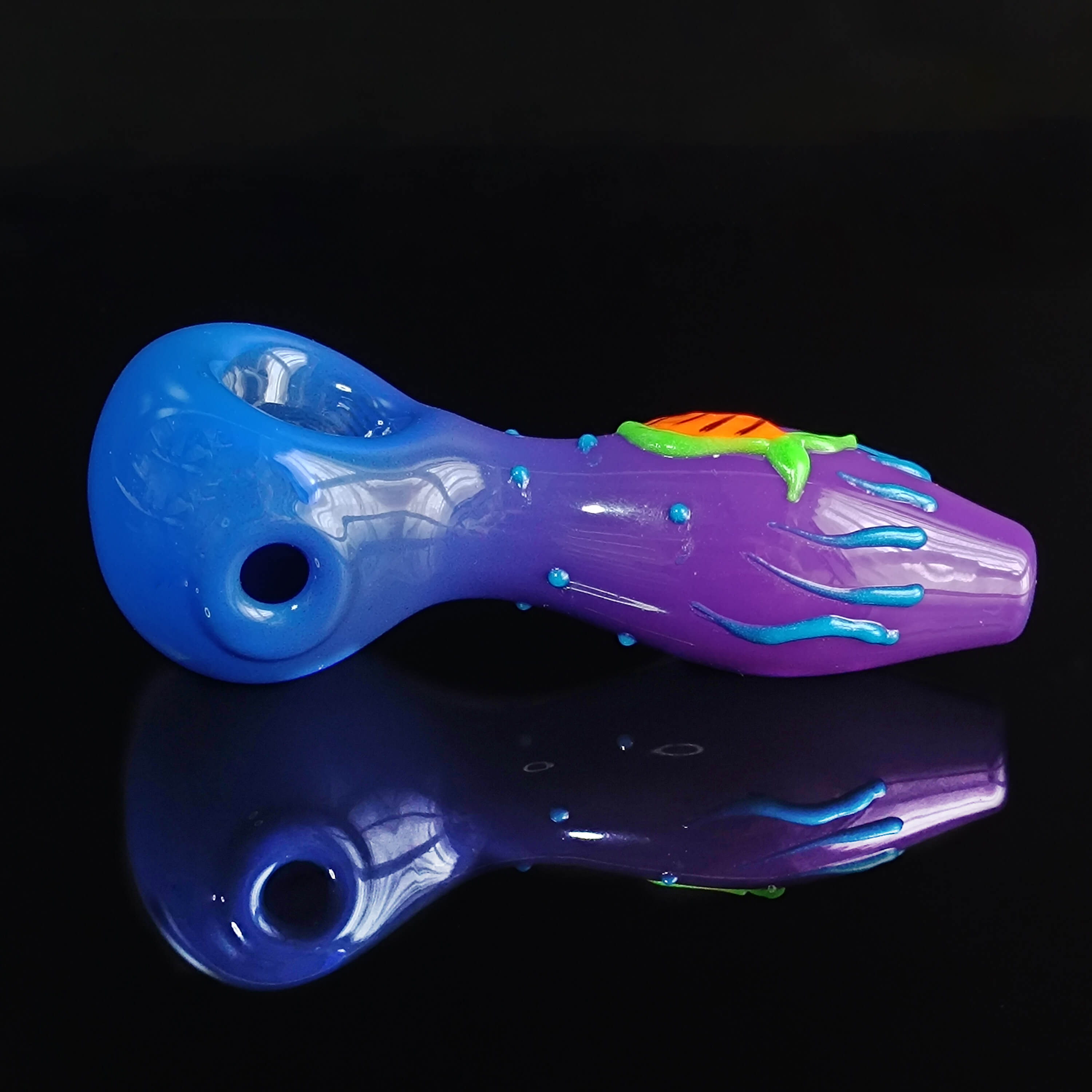 Blue-Purple Small Fish Glass Pipe