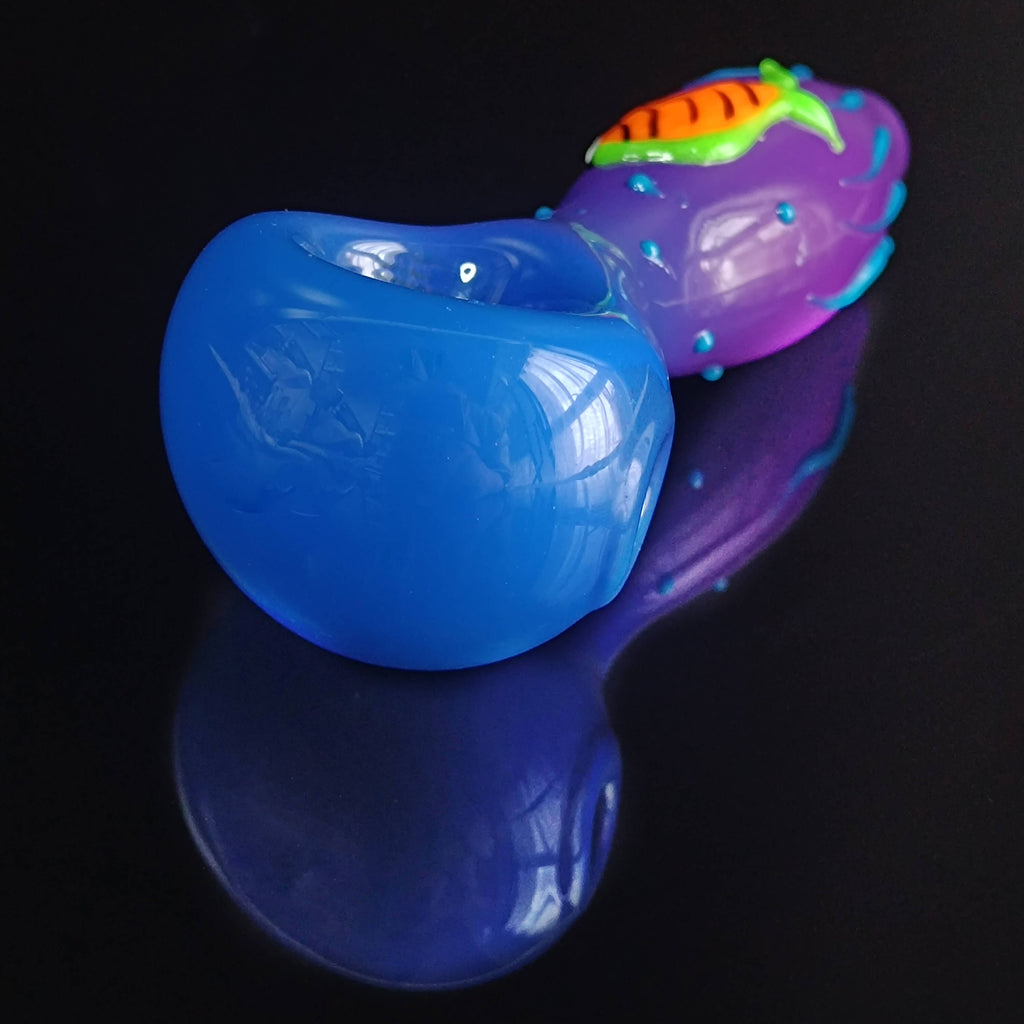 Blue-Purple Small Fish Glass Pipe