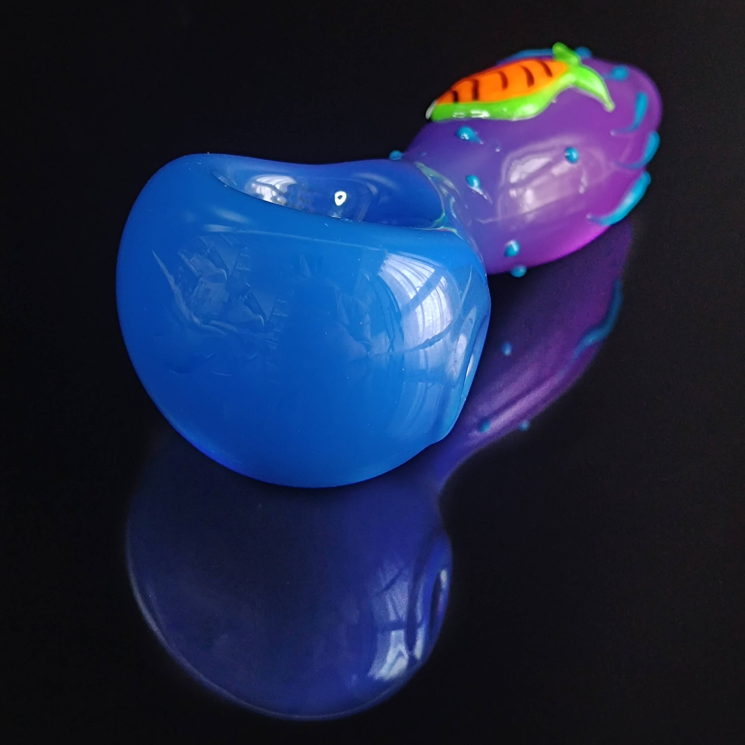 Blue-Purple Small Fish Glass Pipe